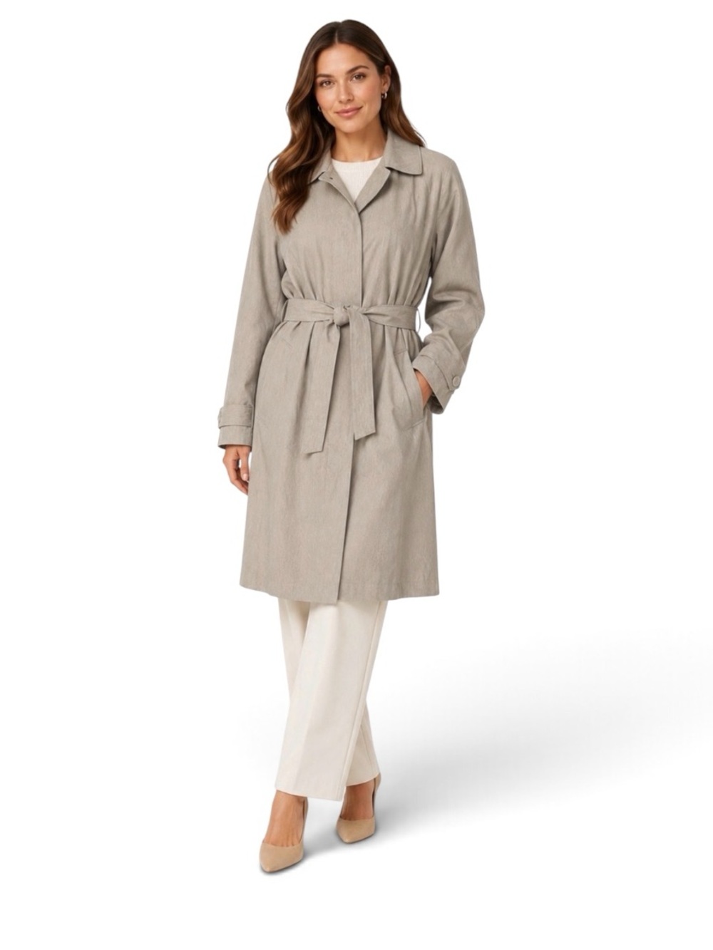 London Fog Trench Coat Classic Fit size 14 lined with belt Trending Trench Coats